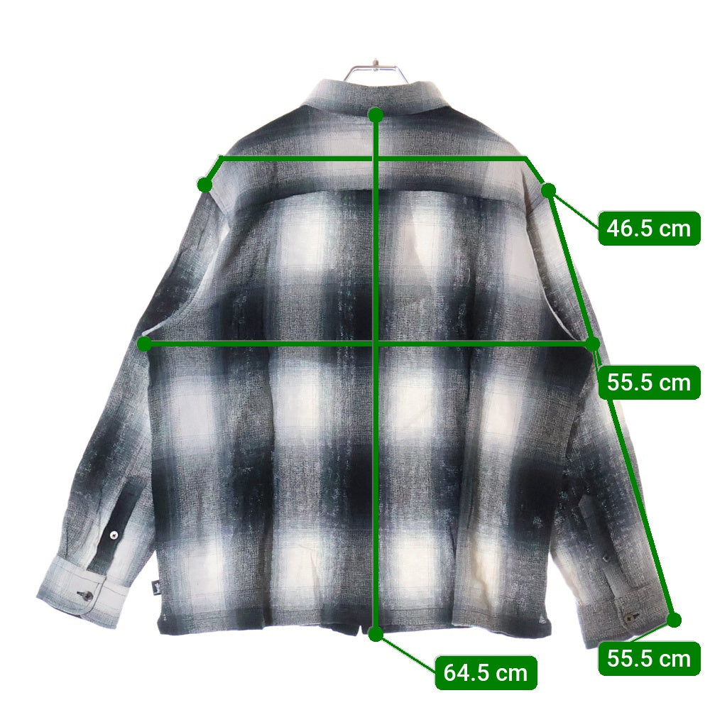 STUSSY(ステューシー) Loose Weave Plaid Shirt チェック柄 長袖 シャツ グレー 1110360