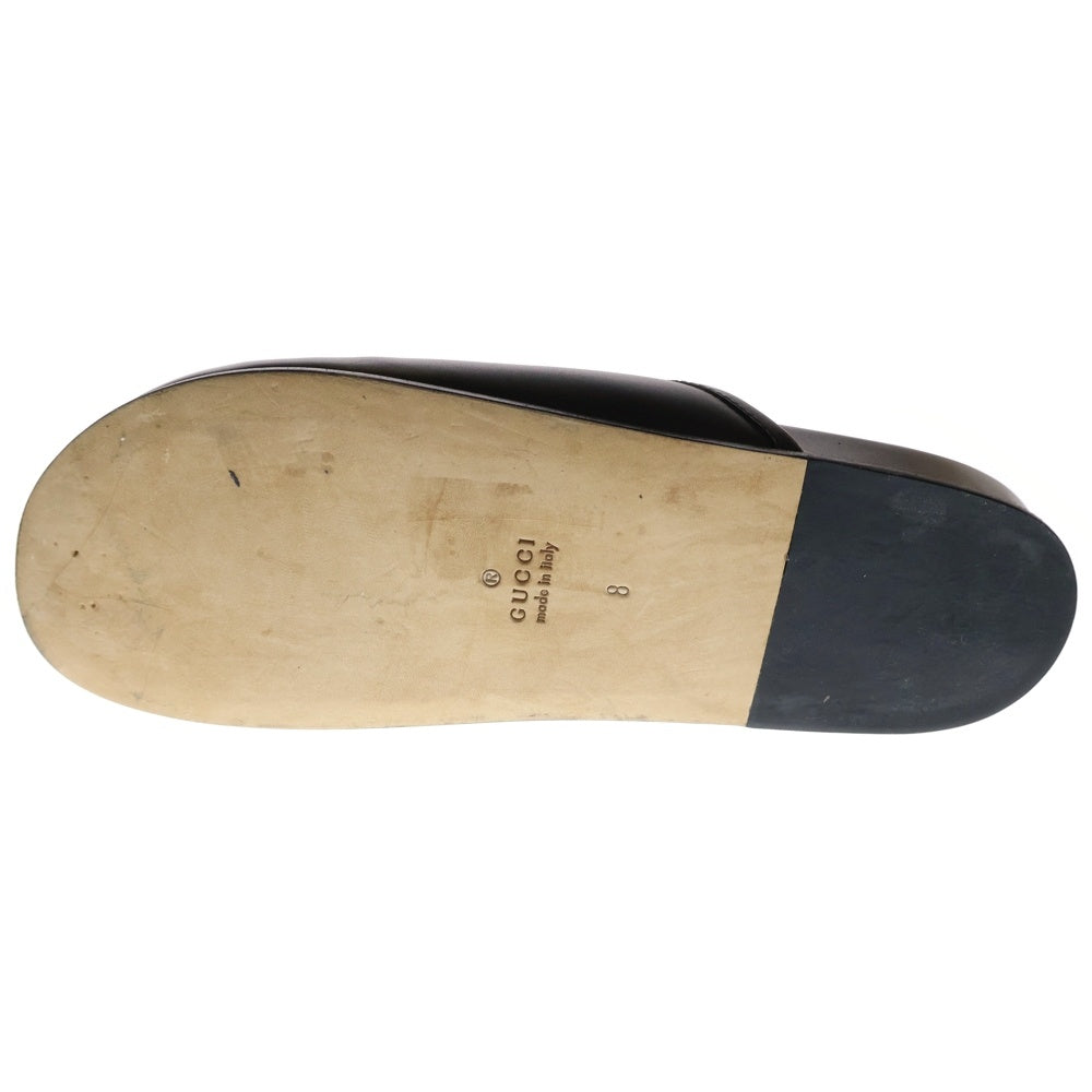 GUCCI(グッチ) 17SS Horsebit Black Leather Slipper ホースビット サンダル スリッポン ブラック 449922
