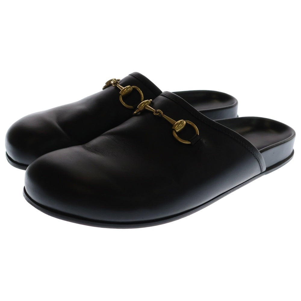 GUCCI(グッチ) 17SS Horsebit Black Leather Slipper ホースビット サンダル スリッポン ブラック 449922