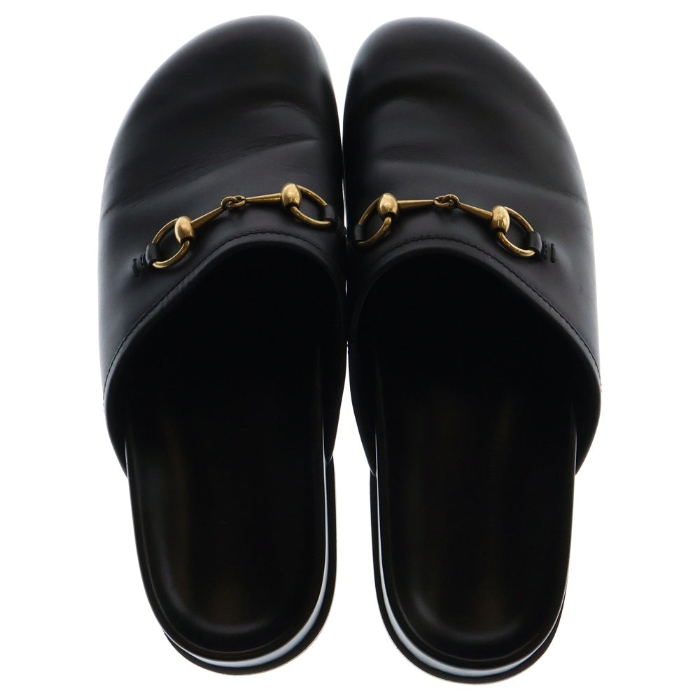 GUCCI(グッチ) 17SS Horsebit Black Leather Slipper ホースビット サンダル スリッポン ブラック 449922