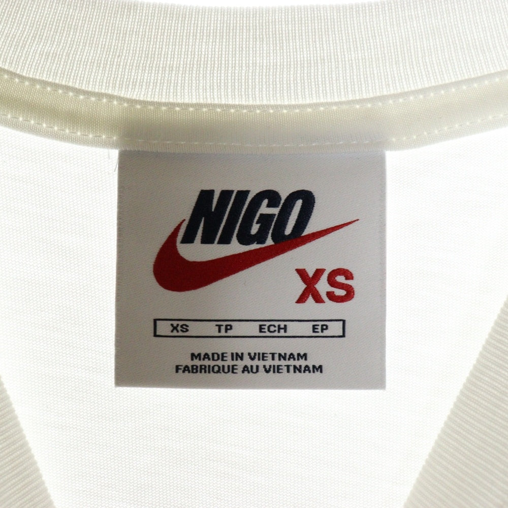 NIKE(ナイキ) ×NIGO ニゴー フロントプリント 半袖Tシャツ カットソー ホワイト FV5943-100
