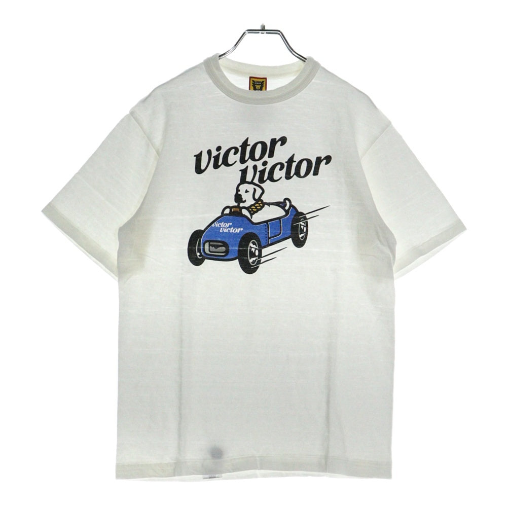 HUMAN MADE(ヒューマンメイド) 23SS ×VICTOR VICTOR S/S TEE WHITE ビクタービクター ロゴ プリント Tシャツ半袖 ホワイト
