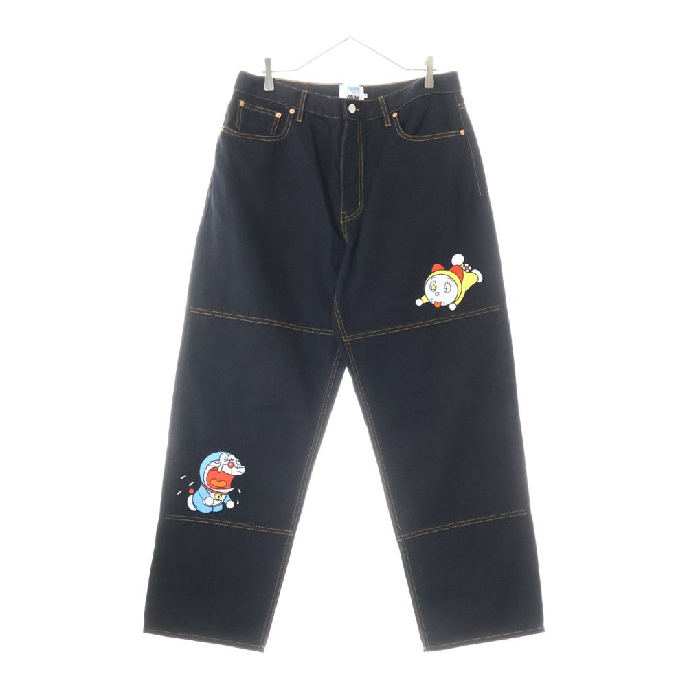 Palace Skateboards(パレススケートボーズ) ×ドラえもん DORAEMON P90 JEAN キャラクター刺繍 バギーデニムパンツ ブラック