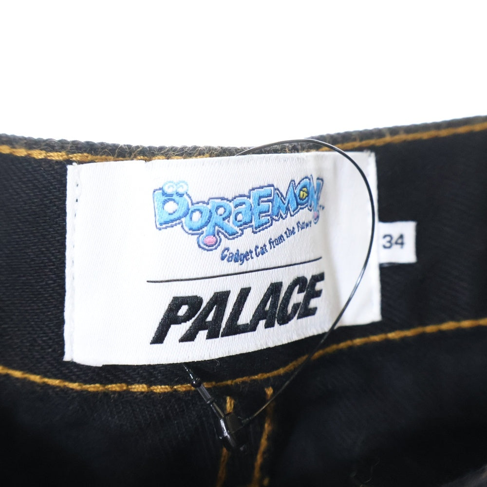 Palace Skateboards(パレススケートボーズ) ×ドラえもん DORAEMON P90 JEAN キャラクター刺繍 バギーデニムパンツ ブラック