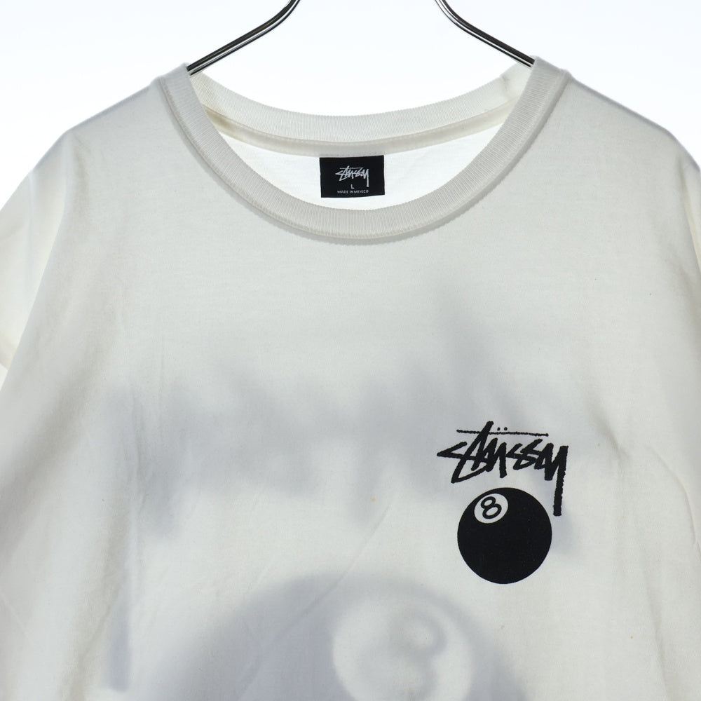STUSSY(ステューシー) 8ボール 両面プリント 半袖Tシャツ ホワイト