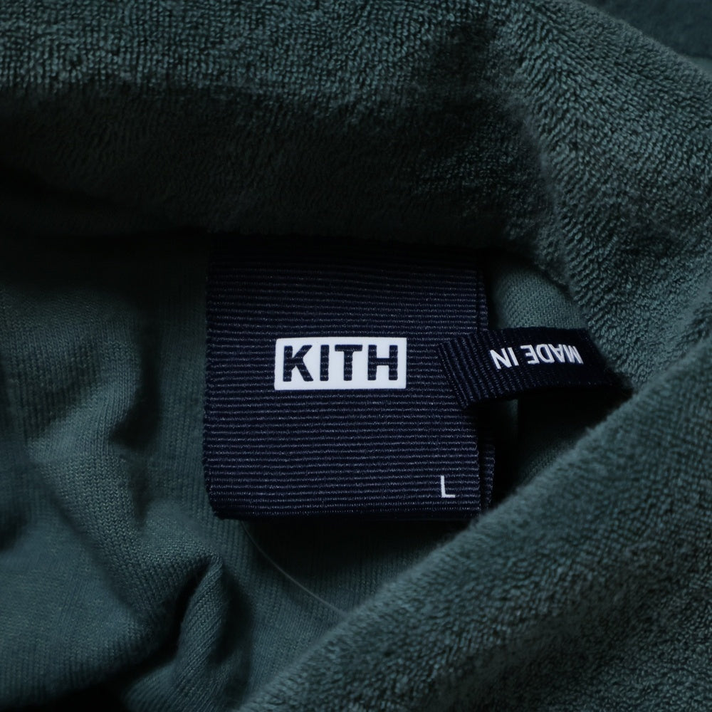 KITH(キス) Graham Polo Court 総柄 パイル地 半袖ポロシャツ グリーン KHM031070
