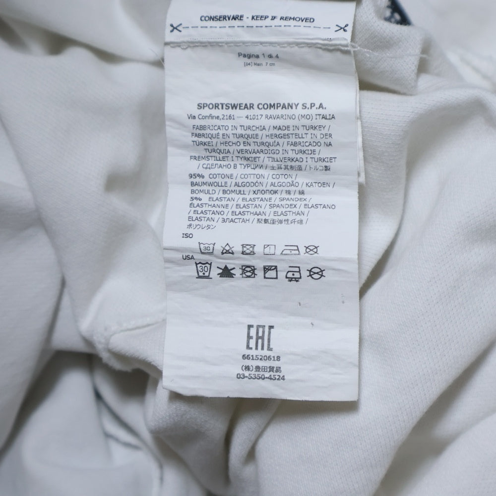 STONE ISLAND(ストーンアイランド) ロゴパッチ スリムフィット長袖ポロシャツ ホワイト 661520618