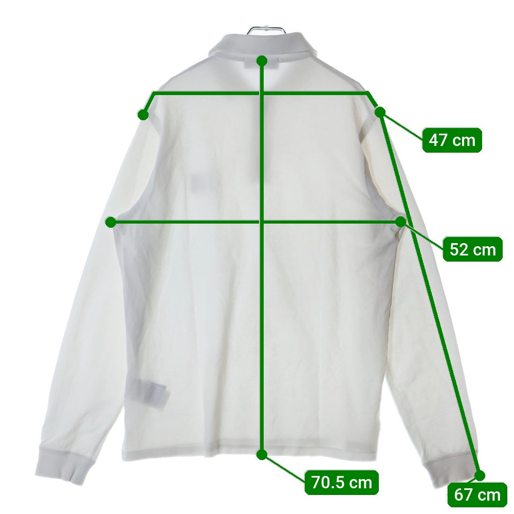 STONE ISLAND(ストーンアイランド) ロゴパッチ スリムフィット長袖ポロシャツ ホワイト 661520618