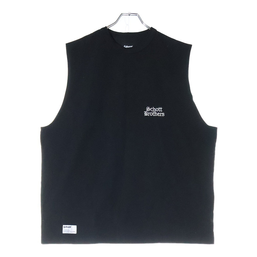 SCHOTT(ショット) B.S SLEEVELESS T-SHIRT ロゴ刺繍ノースリーブ タンクトップ ブラック 782-5137001