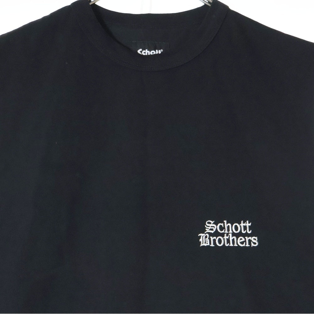 SCHOTT(ショット) B.S SLEEVELESS T-SHIRT ロゴ刺繍ノースリーブ タンクトップ ブラック 782-5137001
