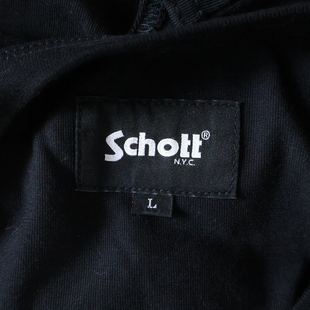 SCHOTT(ショット) B.S SLEEVELESS T-SHIRT ロゴ刺繍ノースリーブ タンクトップ ブラック 782-5137001