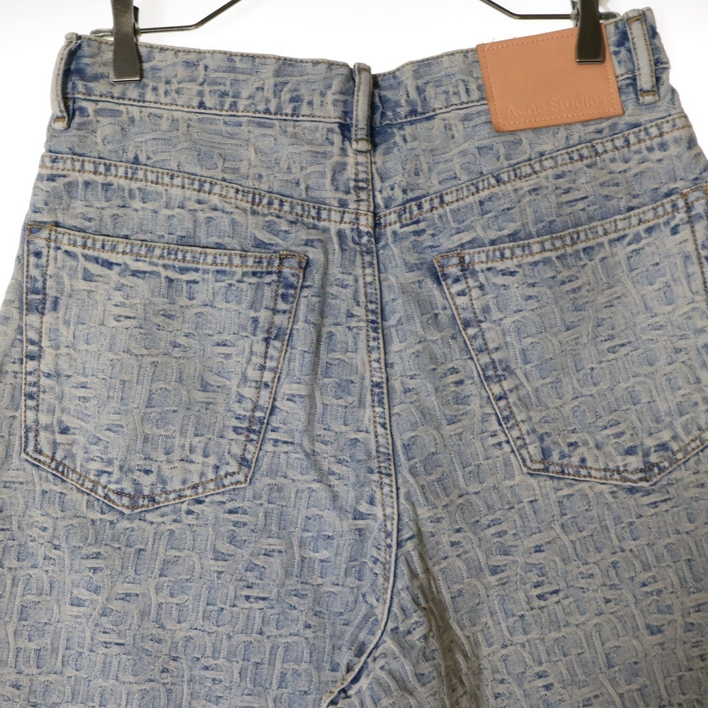 Acne Studios(アクネ ストゥディオズ) Loose fit Monogram denim shorts ルーズフィットモノグラムデニムショーツ ハーフパンツ インディゴ FN-UX-SHOR000021