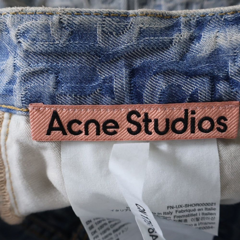 Acne Studios(アクネ ストゥディオズ) Loose fit Monogram denim shorts ルーズフィットモノグラムデニムショーツ ハーフパンツ インディゴ FN-UX-SHOR000021