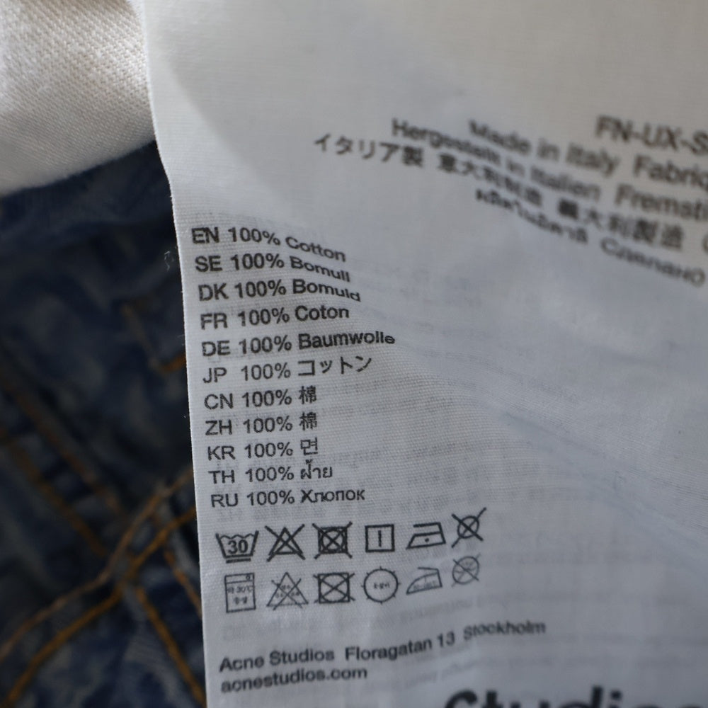 Acne Studios(アクネ ストゥディオズ) Loose fit Monogram denim shorts ルーズフィットモノグラムデニムショーツ ハーフパンツ インディゴ FN-UX-SHOR000021