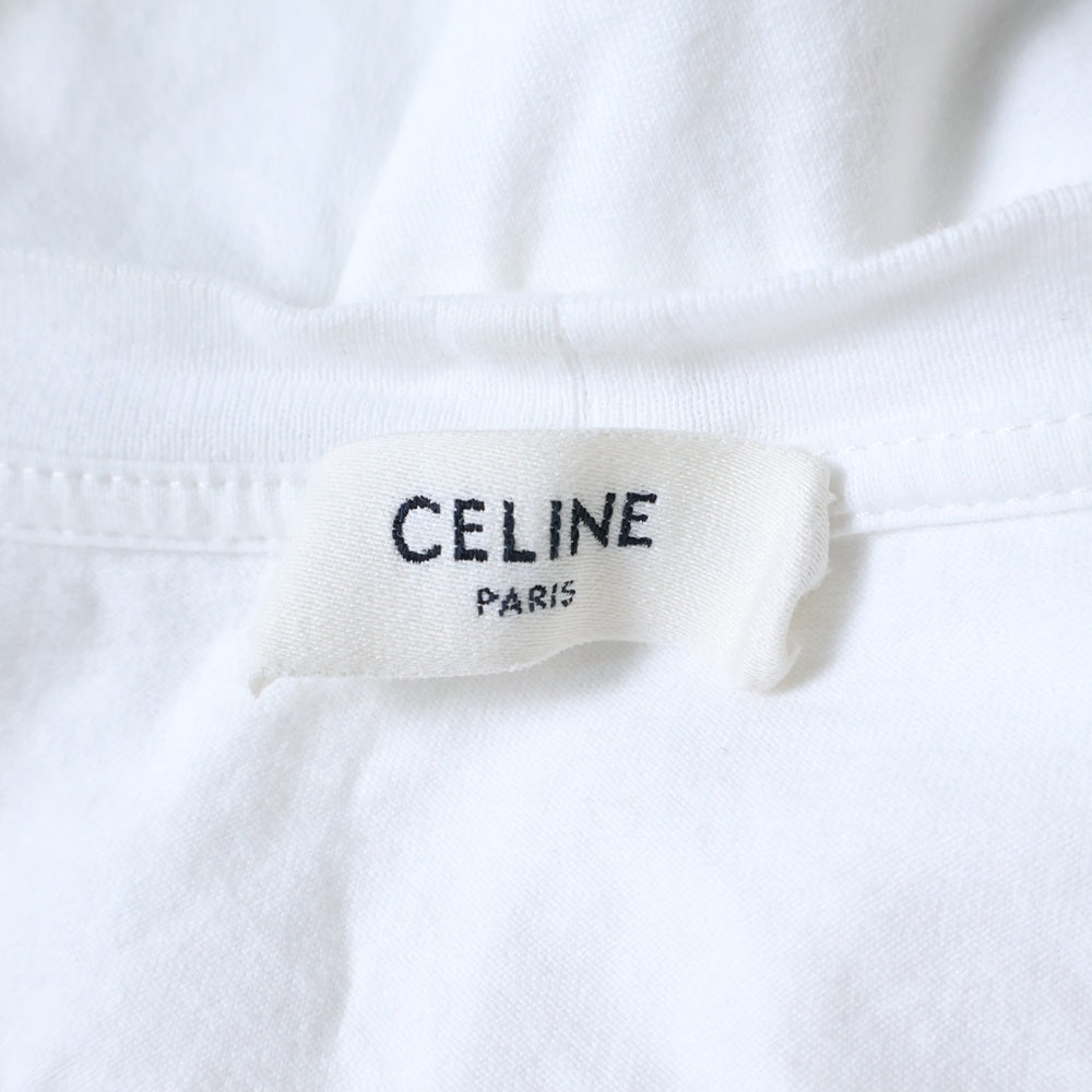 CELINE(セリーヌ) ルーズフィット スモールロゴプリント半袖Tシャツ ホワイト 2X43C671Q