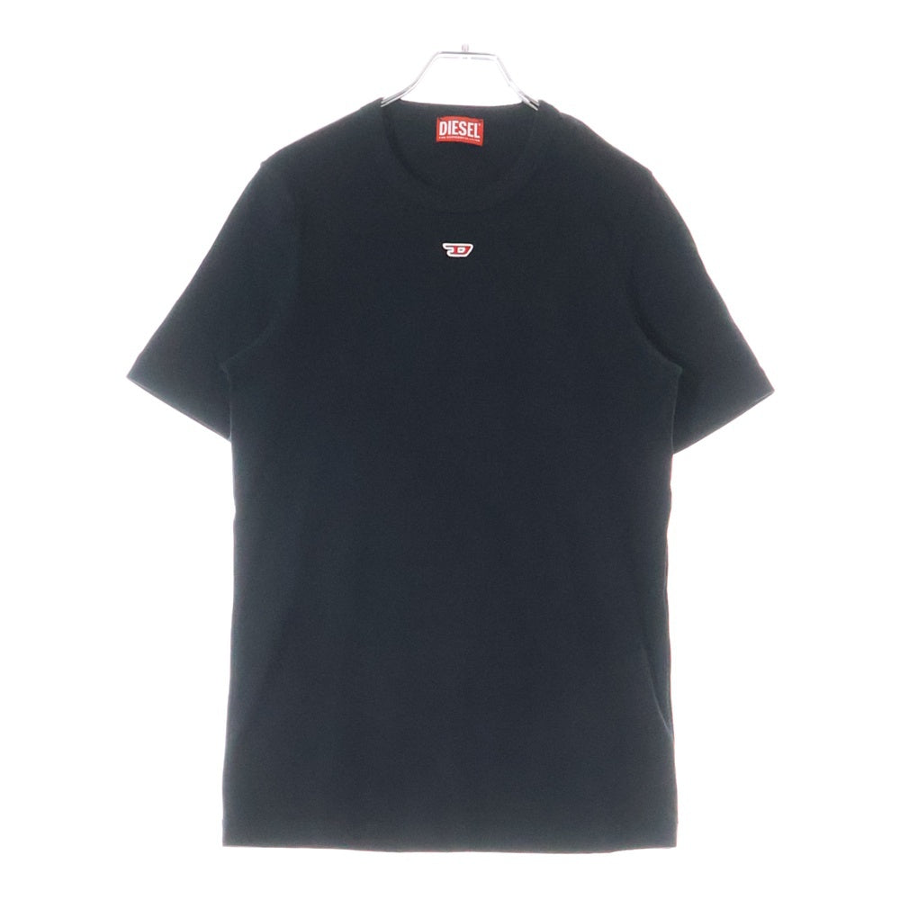 DIESEL(ディーゼル) フロントロゴ クルーネック半袖Tシャツ ブラック A14950