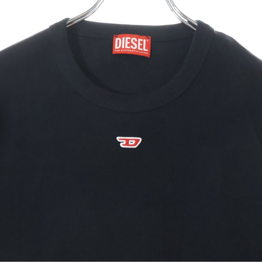 DIESEL(ディーゼル) フロントロゴ クルーネック半袖Tシャツ ブラック A14950