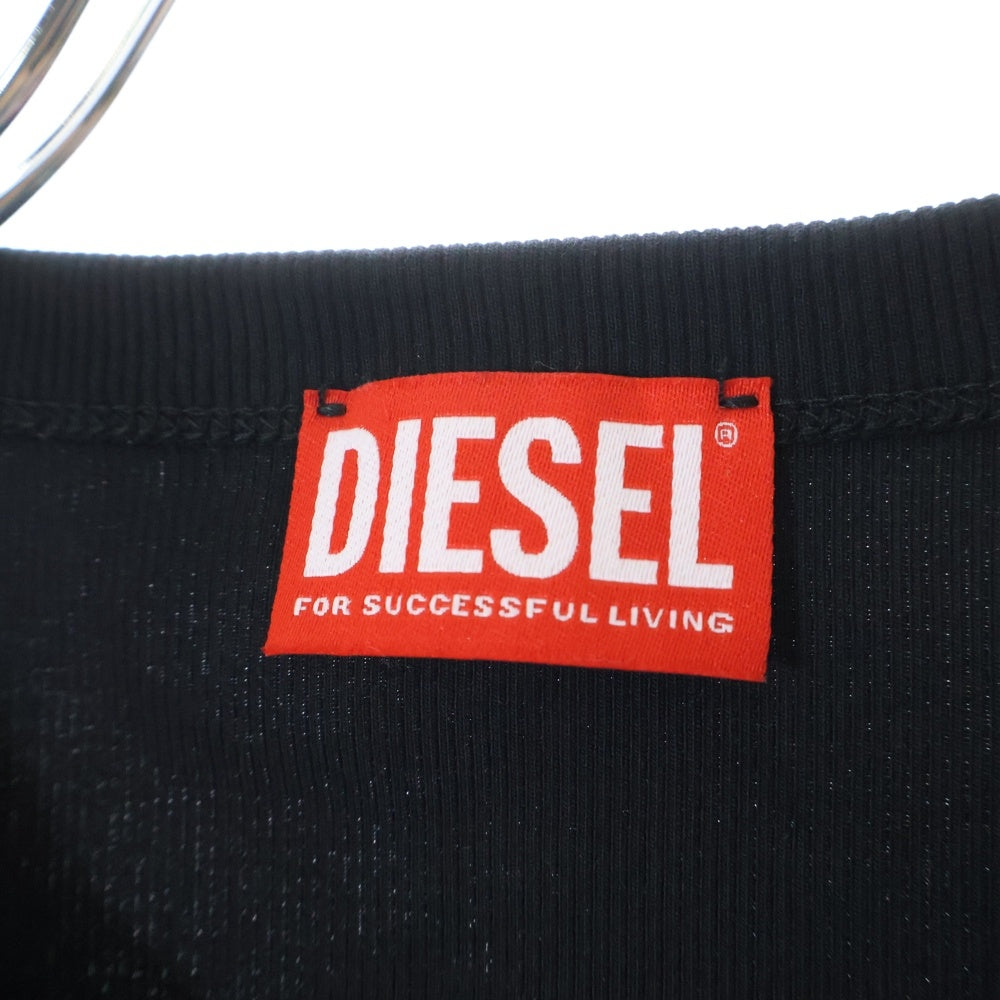 DIESEL(ディーゼル) フロントロゴ クルーネック半袖Tシャツ ブラック A14950