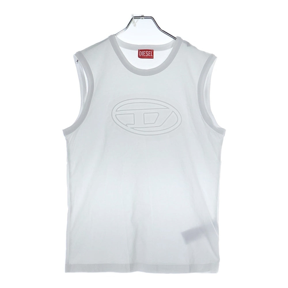 DIESEL(ディーゼル) フロント3Dロゴ ノースリーブカットソー タンクトップ ホワイト A16698