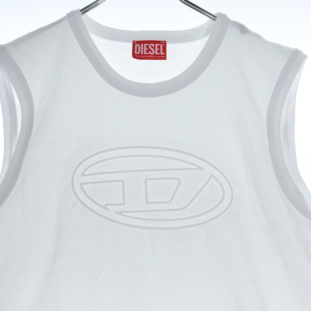 DIESEL(ディーゼル) フロント3Dロゴ ノースリーブカットソー タンクトップ ホワイト A16698