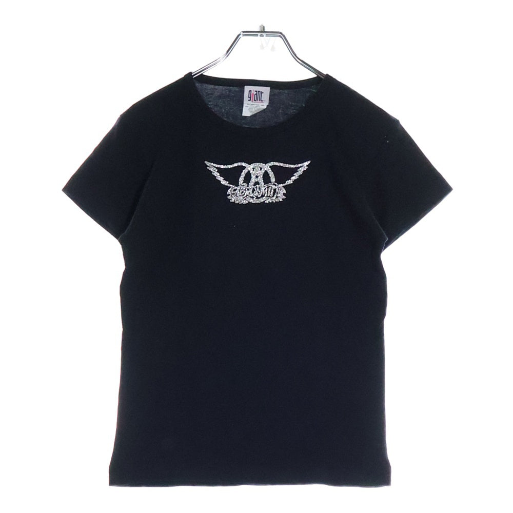 VINTAGE(ヴィンテージ) 00S VINTAGE GIANT AERO SMITH WINGS WORLD TOUR エアロスミス ウィングス プリント 半袖Tシャツ カットソー ブラック レディース