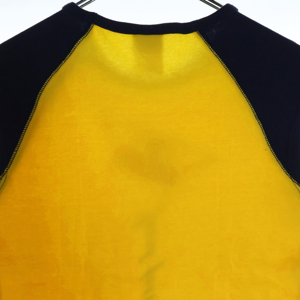 VINTAGE(ヴィンテージ) 00SS VINTAGE GIANT AERO SMITH WINGS エアロスミス ウィングス フロントロゴプリント 半袖Tシャツ カットソー イエロー/ネイビー レディース
