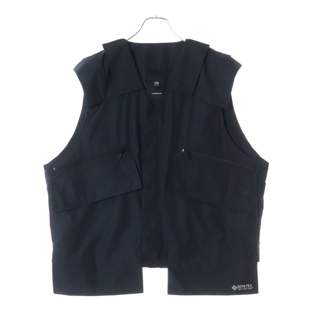 ALMOSTBLACK(オールモストブラック) ×D-VEC UTILITY VEST GORE-TEX フロントマルチポケット ベスト ゴアテックス ジャケット ブラック 113257014