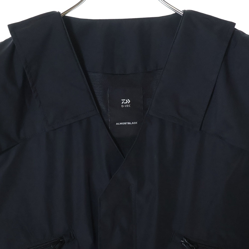 ALMOSTBLACK(オールモストブラック) ×D-VEC UTILITY VEST GORE-TEX フロントマルチポケット ベスト ゴアテックス ジャケット ブラック 113257014