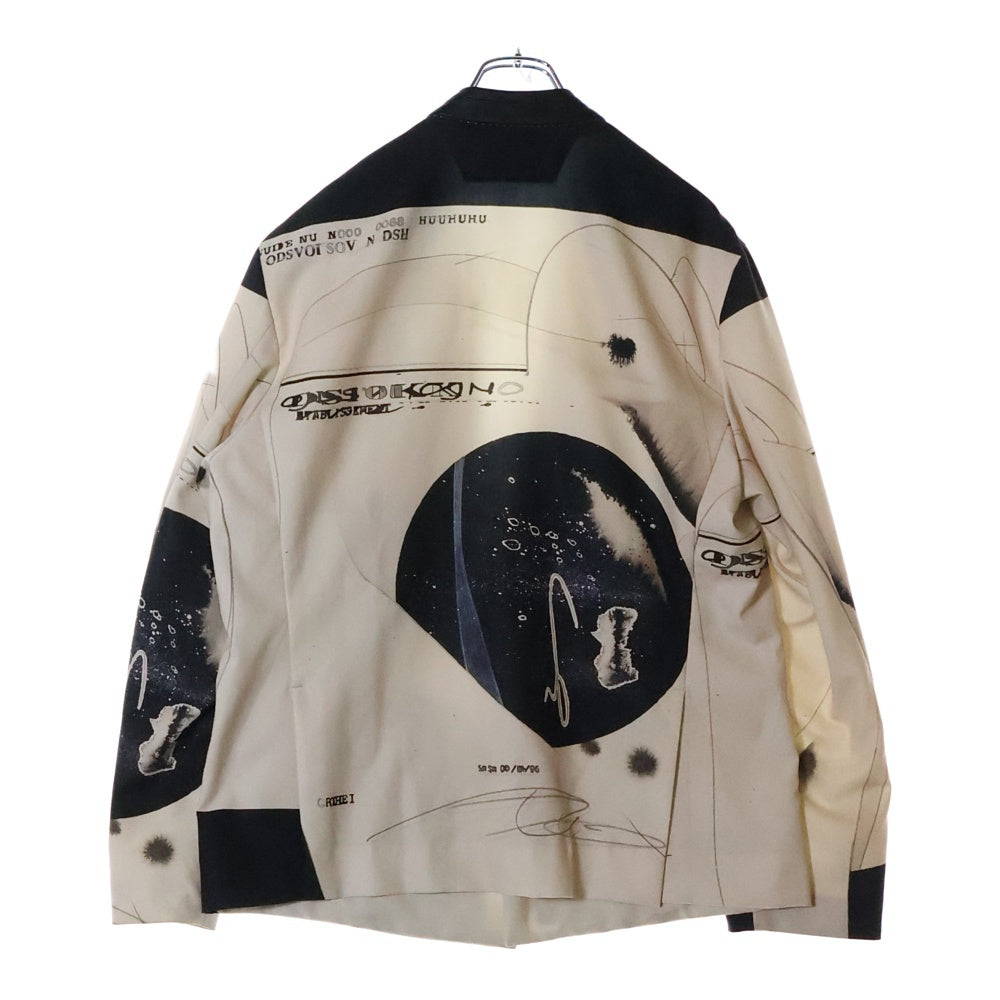 FORSOMEONE(フォーサムワン) HIROKI TSUKUDA TINS JACKET ノーカラー 総柄 ジャケット ベージュ/ブラック 78000448