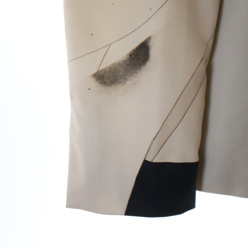 FORSOMEONE(フォーサムワン) HIROKI TSUKUDA TINS JACKET ノーカラー 総柄 ジャケット ベージュ/ブラック 78000448