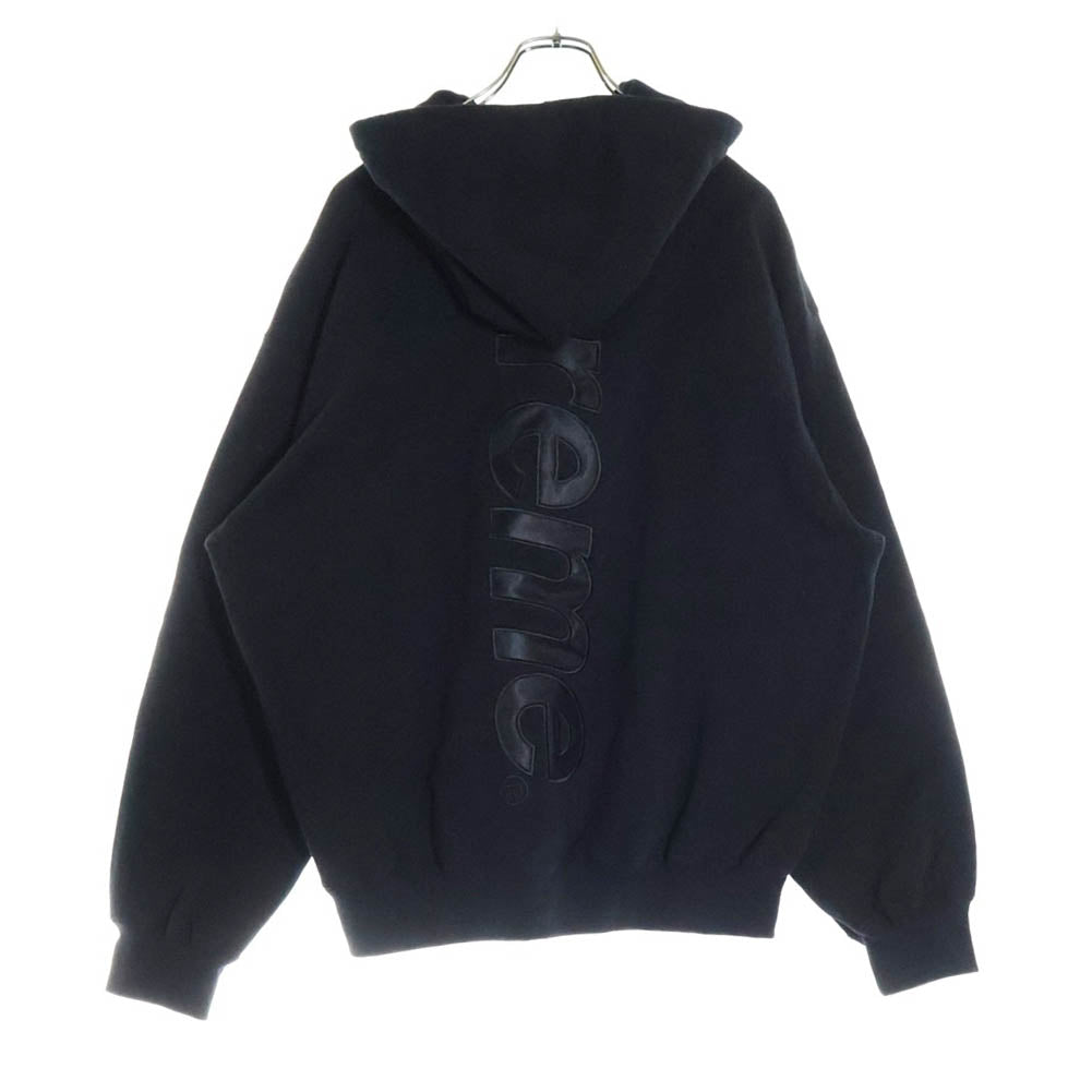 SUPREME(シュプリーム) 24AW Satin Applique Hooded Sweatshirt サテンアップリケ スウェットフードパーカー ブラック