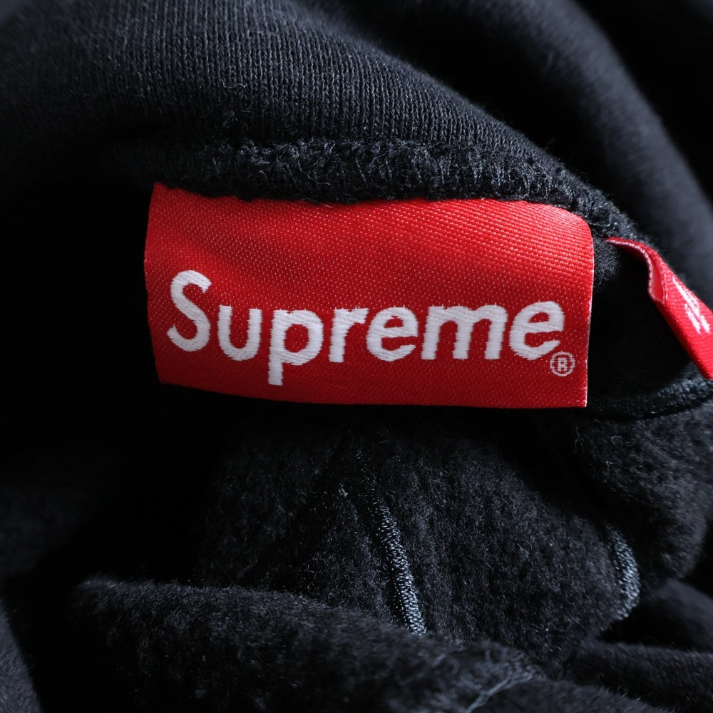 SUPREME(シュプリーム) 24AW Satin Applique Hooded Sweatshirt サテンアップリケ スウェットフードパーカー ブラック