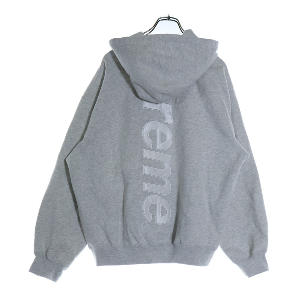 SUPREME(シュプリーム) 24AW Satin Applique Hooded Sweatshirt サテンアップリケ スウェットフードパーカー グレー