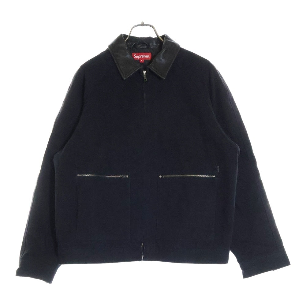 SUPREME(シュプリーム) 20AW Leather Collar Work Jacket レザーカラー ワークジャケット ブラック