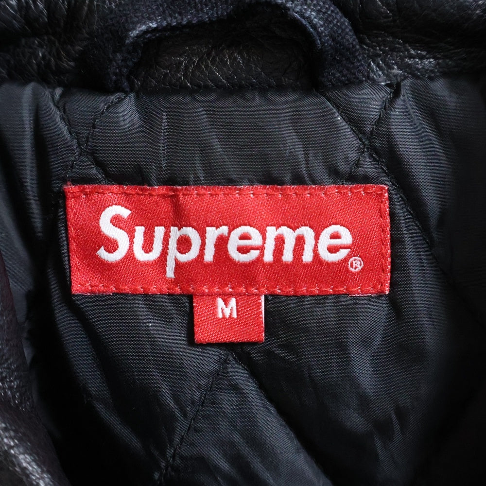 SUPREME(シュプリーム) 20AW Leather Collar Work Jacket レザーカラー ワークジャケット ブラック