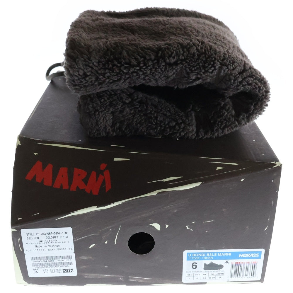HOKA ONE ONE(ホカオネオネ) ×MARNI HOKA U BONDI B3LS マルニ ボンダイ ローカットスニーカー ブラウン US6/24cm レディース