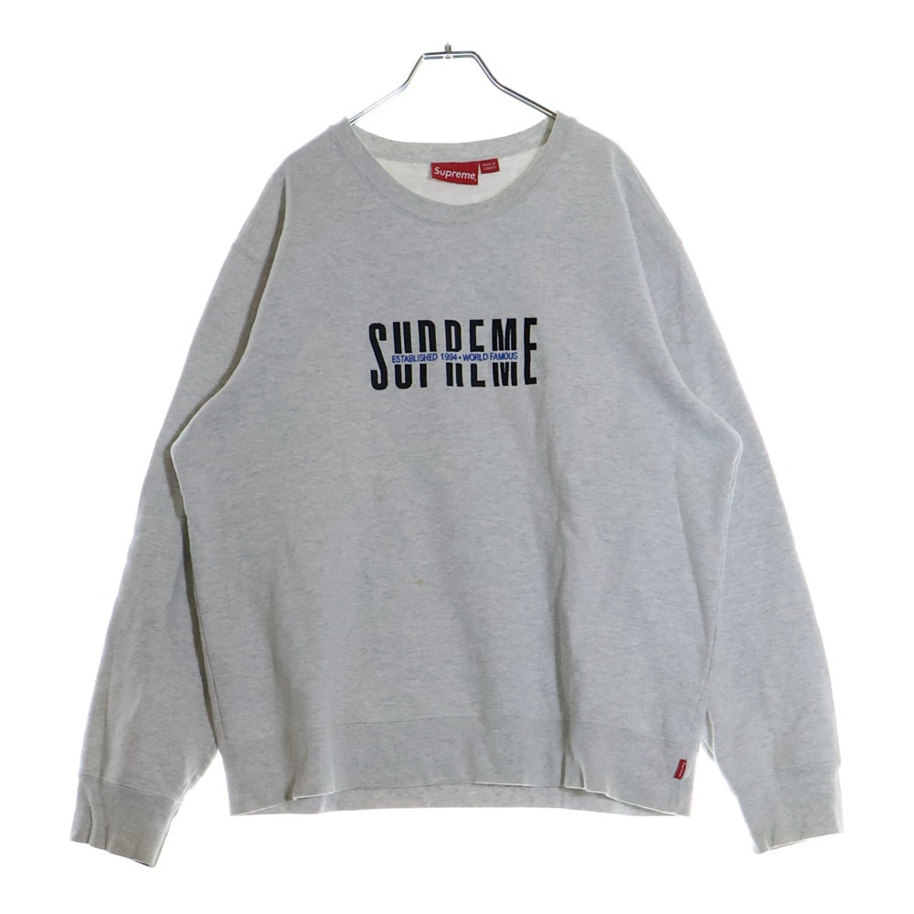 SUPREME(シュプリーム) 18AW World Famous Crewneck ワールド フェイマス クルーネック スウェット グレー