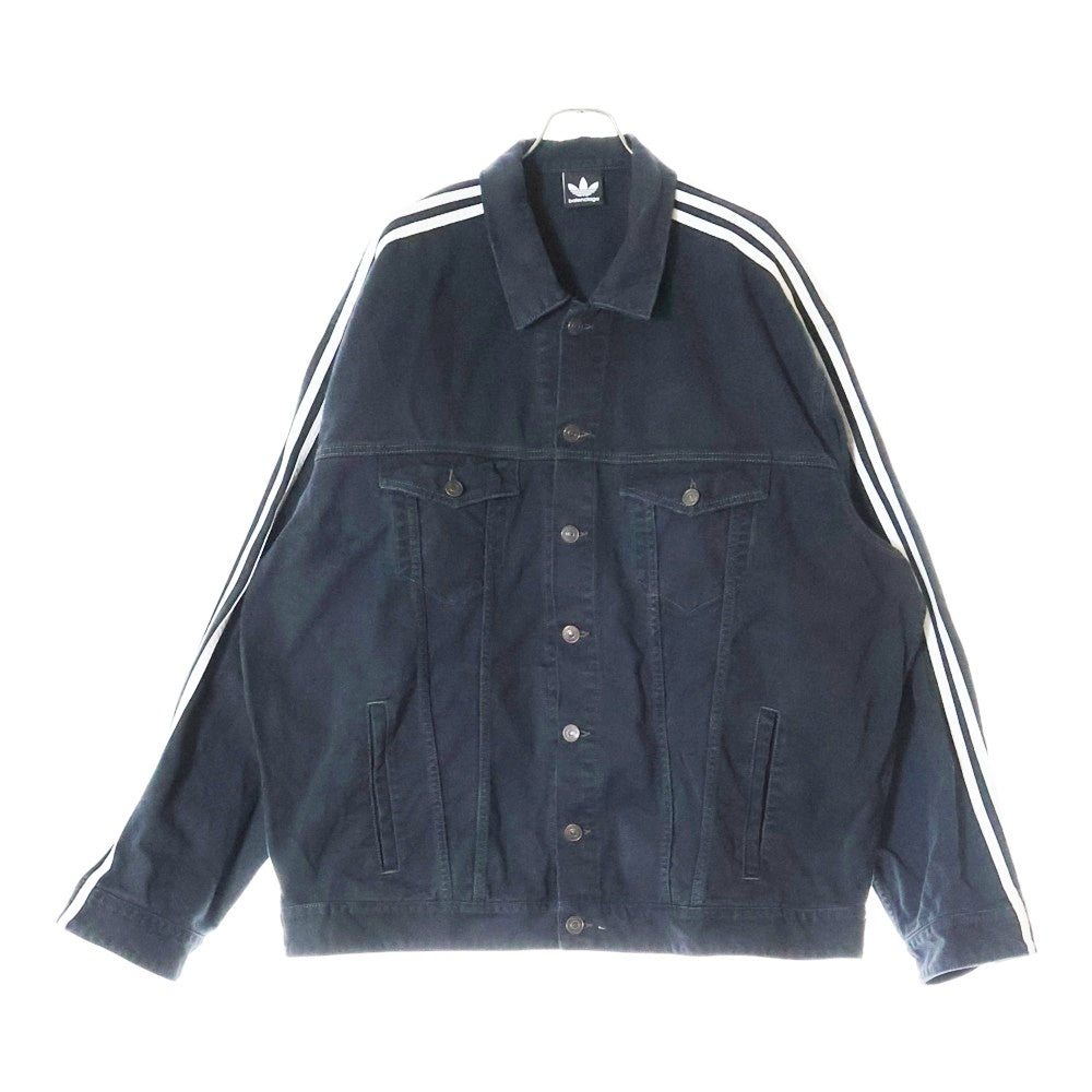 BALENCIAGA(バレンシアガ) 23SS ×adidas クラッシュ加工 サイドライン デニムジャケット 724775 TNW54