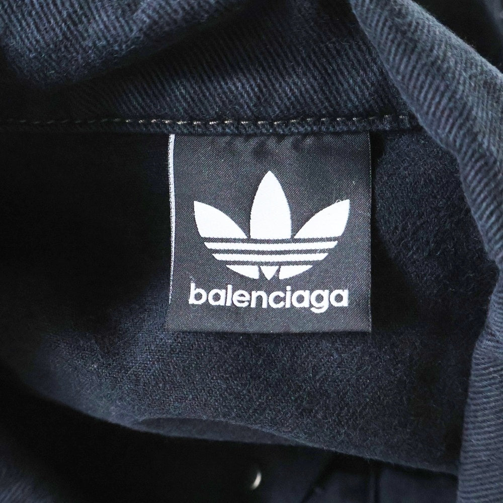 BALENCIAGA(バレンシアガ) 23SS ×adidas クラッシュ加工 サイドライン デニムジャケット 724775 TNW54