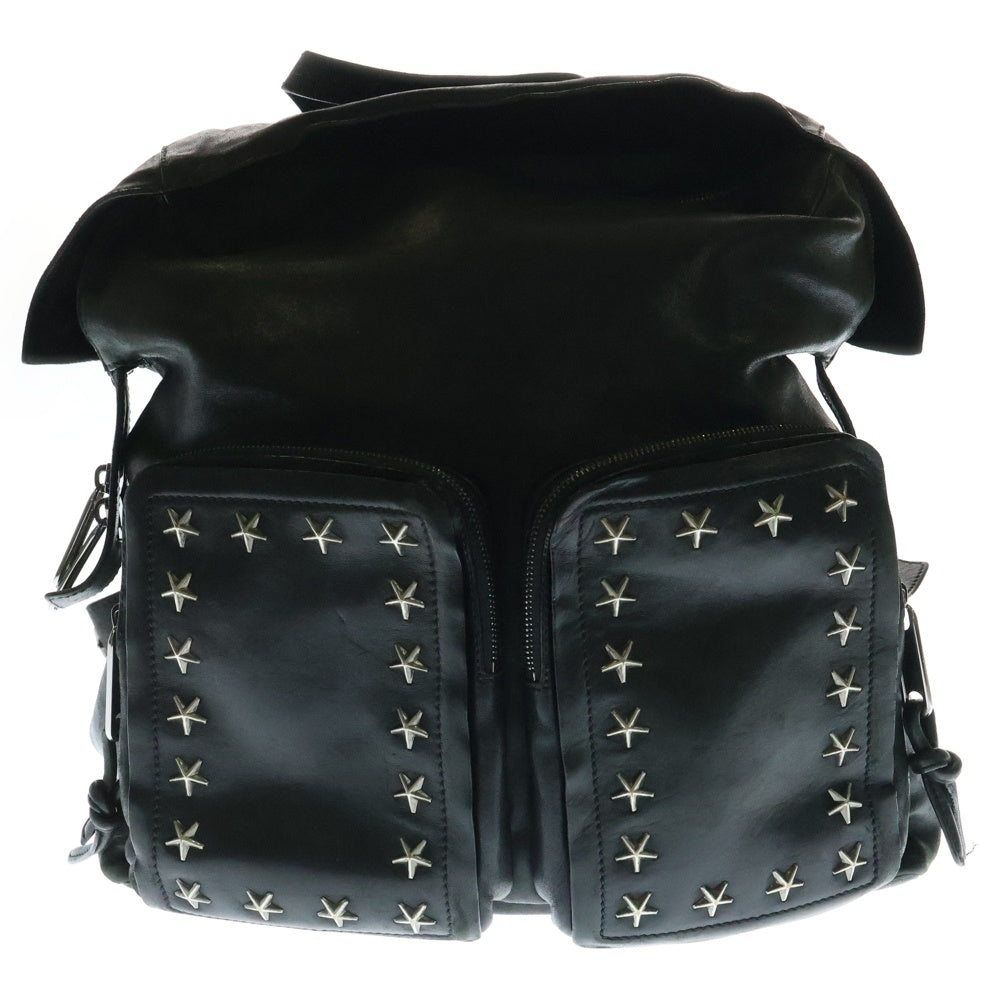 JIMMY CHOO(ジミーチュウ) LENNOX レノックス スタースタッズ レザーバックパック リュック ブラック
