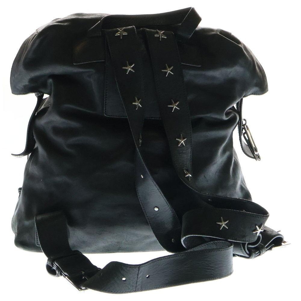 JIMMY CHOO(ジミーチュウ) LENNOX レノックス スタースタッズ レザーバックパック リュック ブラック