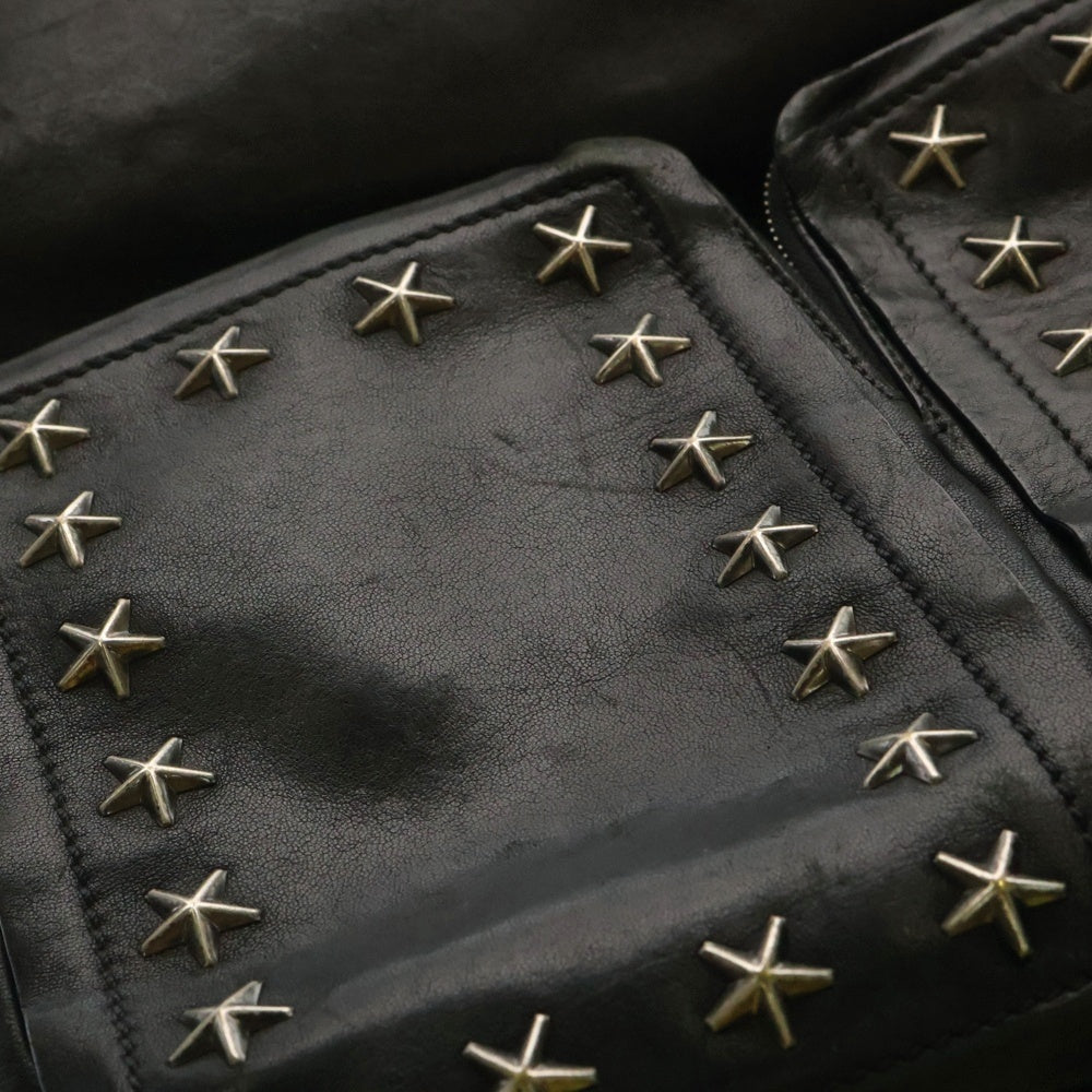 JIMMY CHOO(ジミーチュウ) LENNOX レノックス スタースタッズ レザーバックパック リュック ブラック