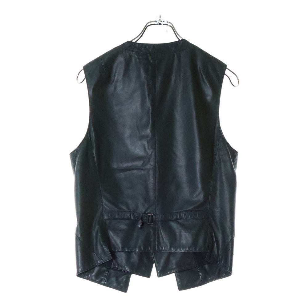 Neil Barrett(ニール バレット) 7967 GUNSHOT LEATHER ガンショット レザーベスト ジレ ブラック BPE 393