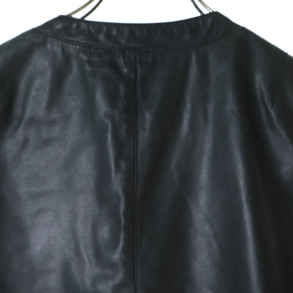 Neil Barrett(ニール バレット) 7967 GUNSHOT LEATHER ガンショット レザーベスト ジレ ブラック BPE 393