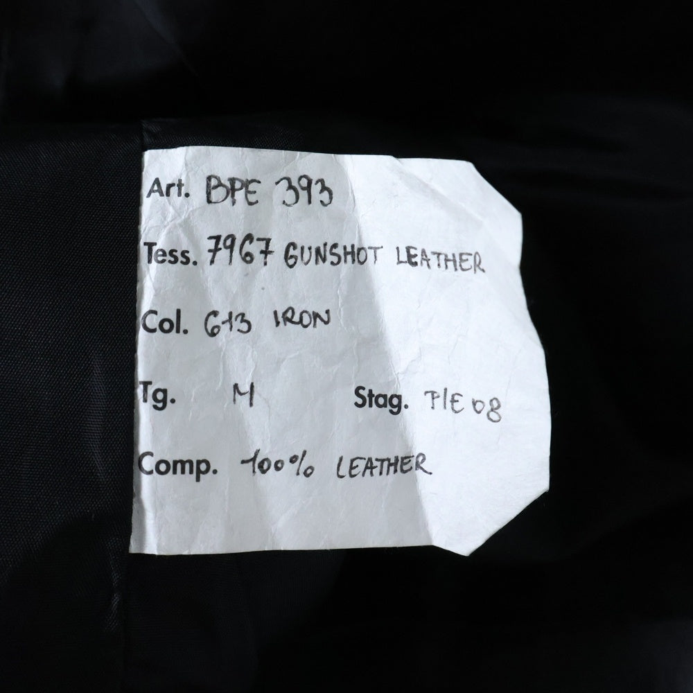 Neil Barrett(ニール バレット) 7967 GUNSHOT LEATHER ガンショット レザーベスト ジレ ブラック BPE 393