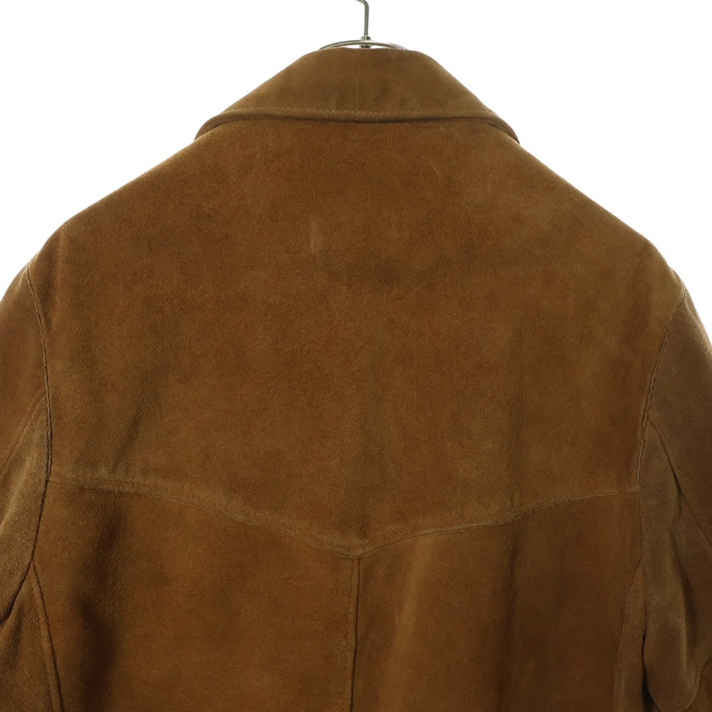 SCHOTT(ショット) スウェードレザー カバーオールジャケット フラワースタッズ付き ブラウン