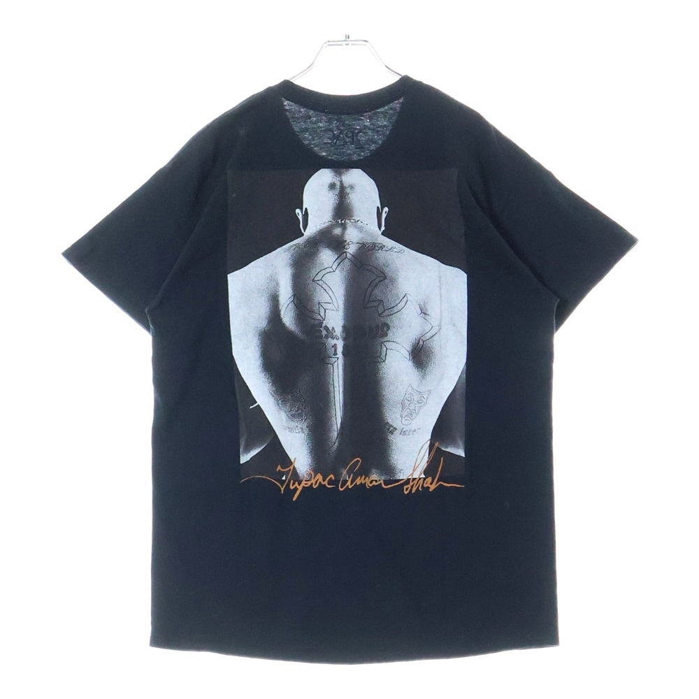 NO BRAND(ノーブランド) 2PAC バックプリント 半袖 Tシャツ ブラック