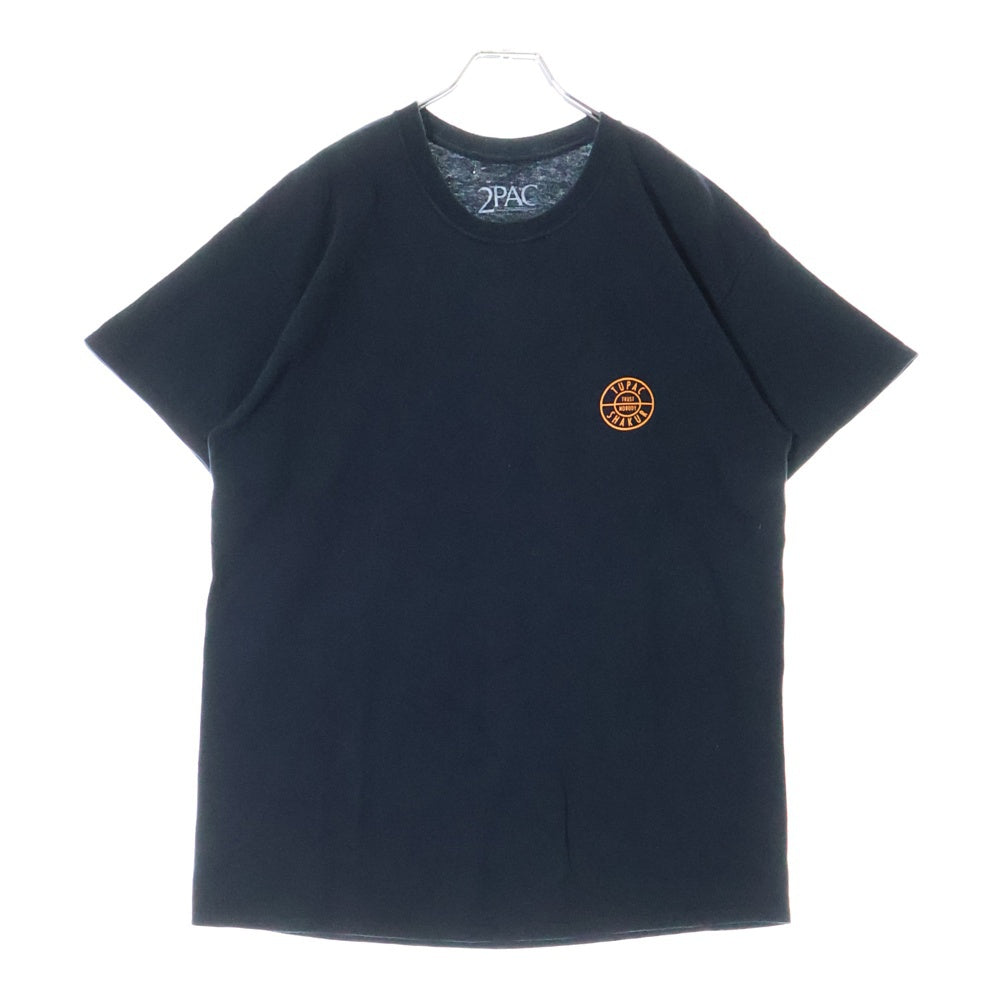 NO BRAND(ノーブランド) 2PAC バックプリント 半袖 Tシャツ ブラック