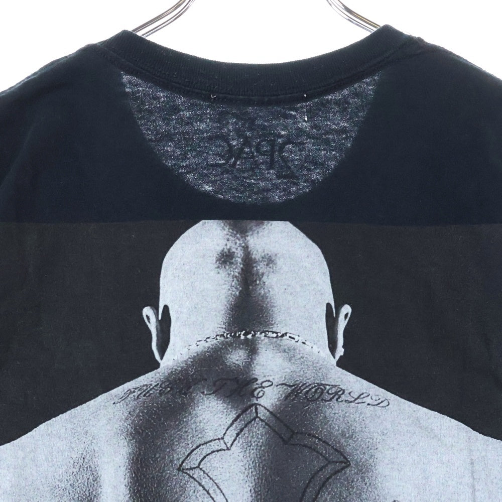 NO BRAND(ノーブランド) 2PAC バックプリント 半袖 Tシャツ ブラック