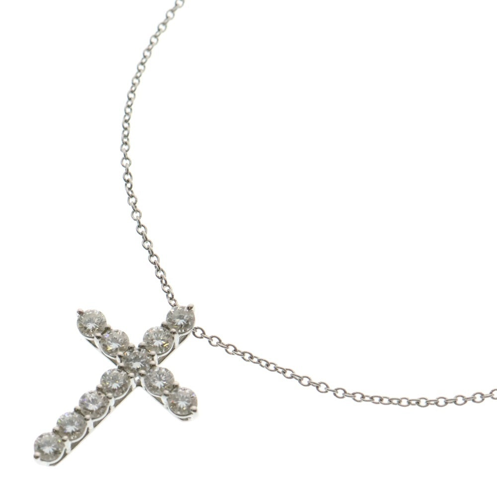 TIFFANY & Co.(ティファニー) Pt950プラチナ スモールクロス ダイヤ ネックレス シルバー